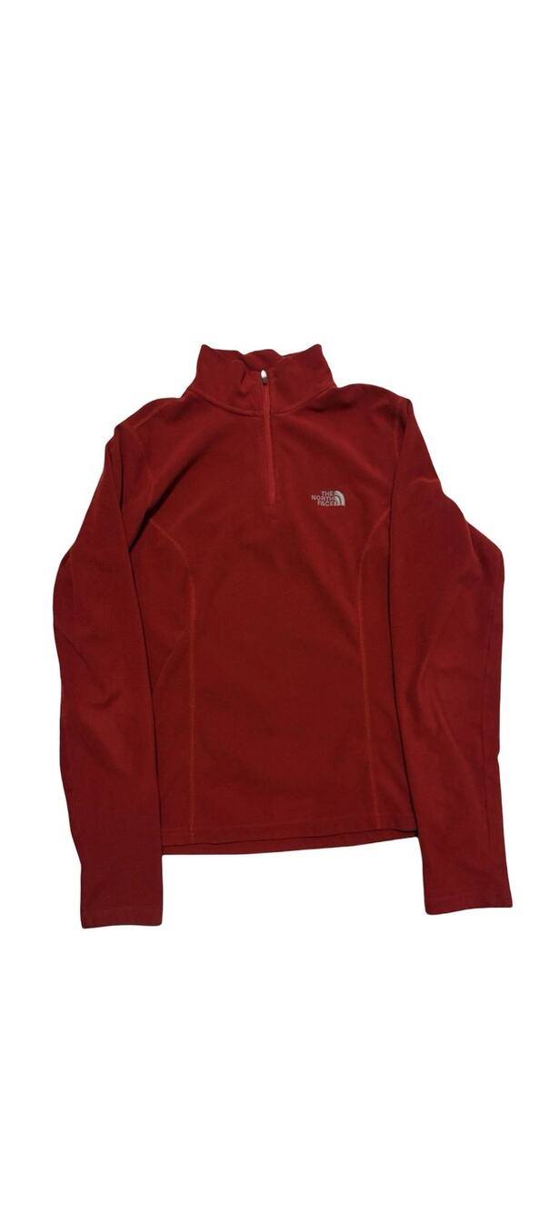 The North Face TKA 100 Fleece Pullover Womens Small Red 1/4 Zip Jacket